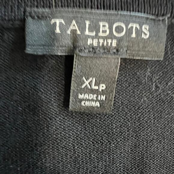 Talbot’s Rhinestone Champagne Pop  Black Button Cardigan Sweater Size XL Petite - Picture 7 of 10